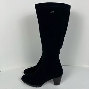 ARA Goretex Fisk Knee High Heeled Boots Waterproof Black Zip Closure Sz 8